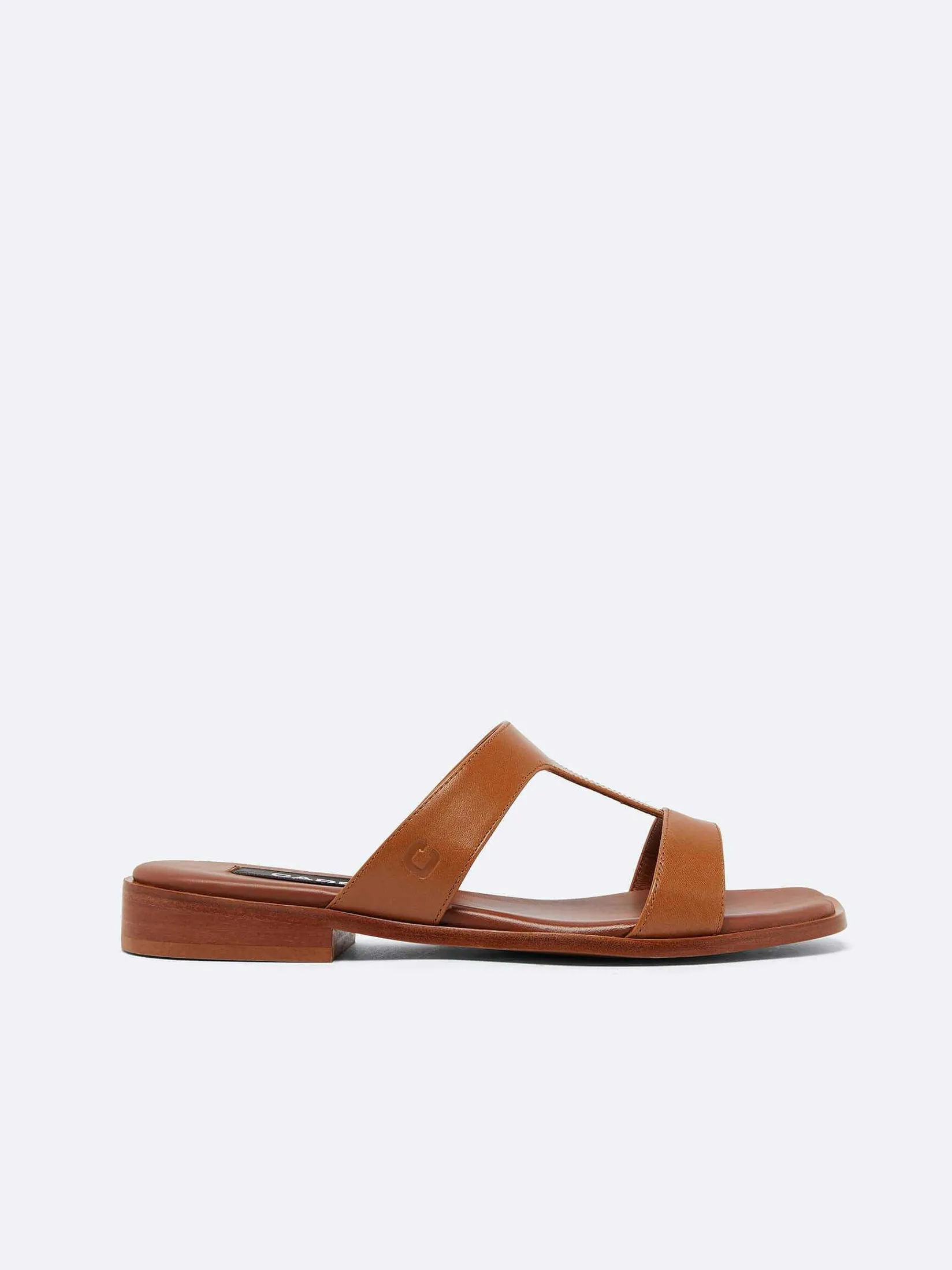 Camel Leather Flat Mules-Carel Flash Sale