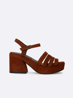 Camel Suede Leather Sandals-Carel Best