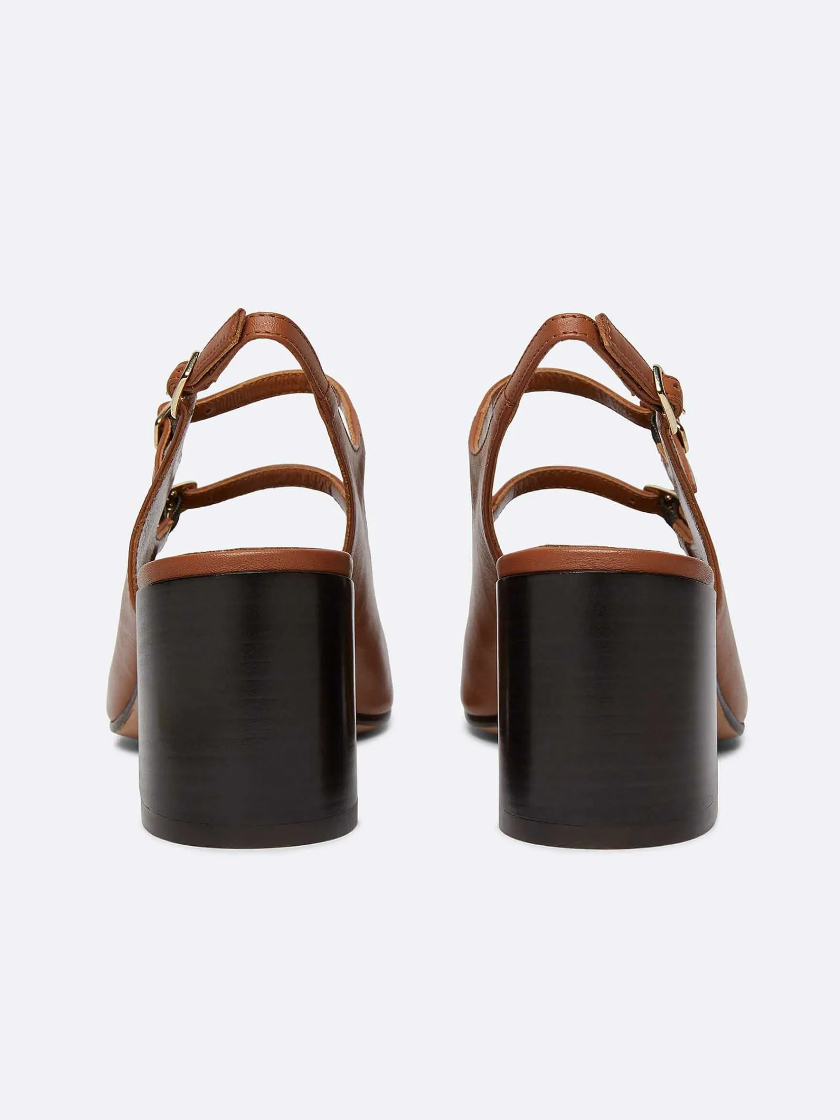 Camel Upcycled Leather Slingback Mary Janes-Carel Discount
