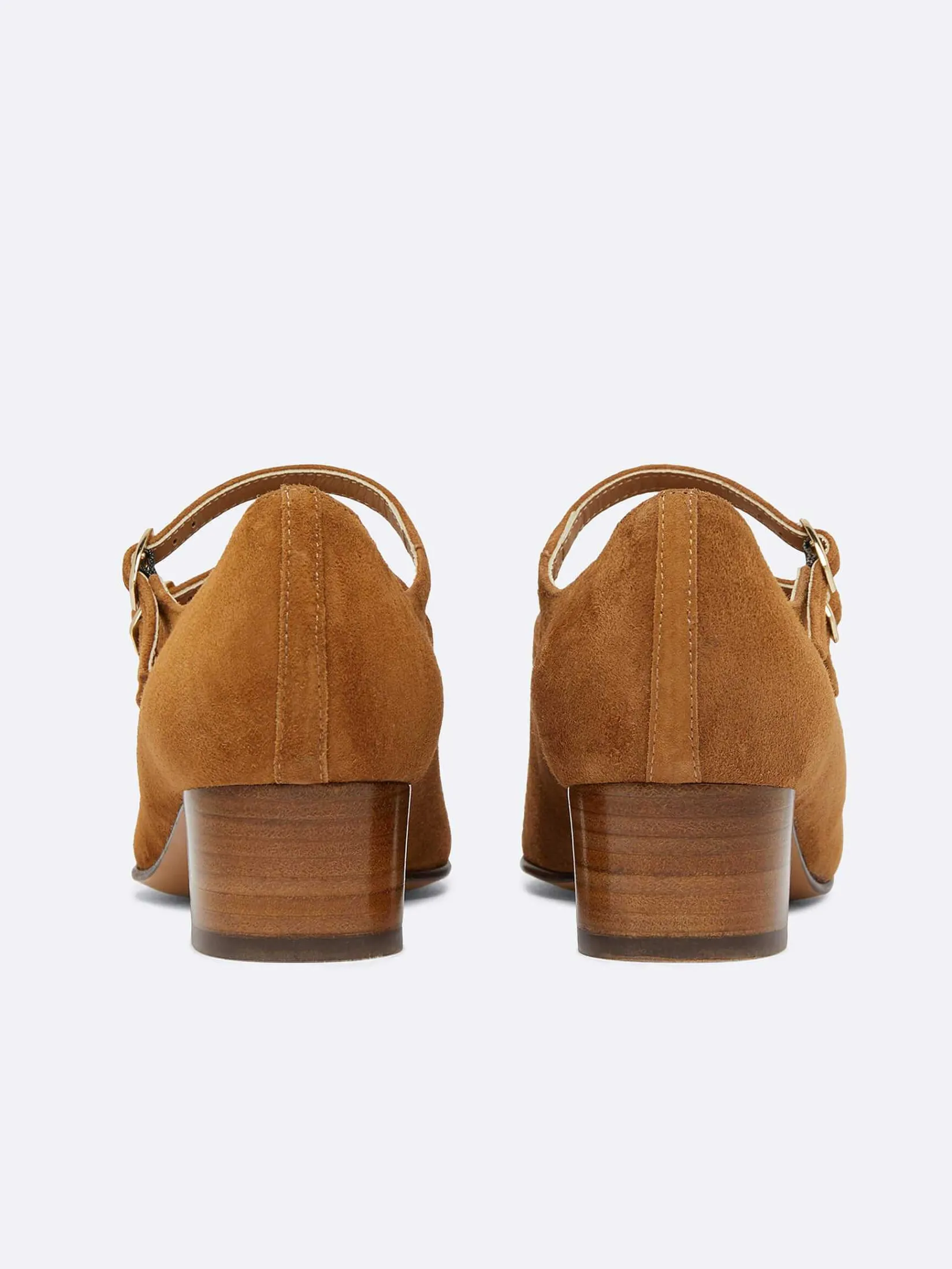Camel Upcycled Suede Leather Mary Janes Pumps-Carel Discount