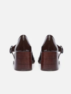 Chocolate Patent Leather Mary Janes Pumps-Carel New