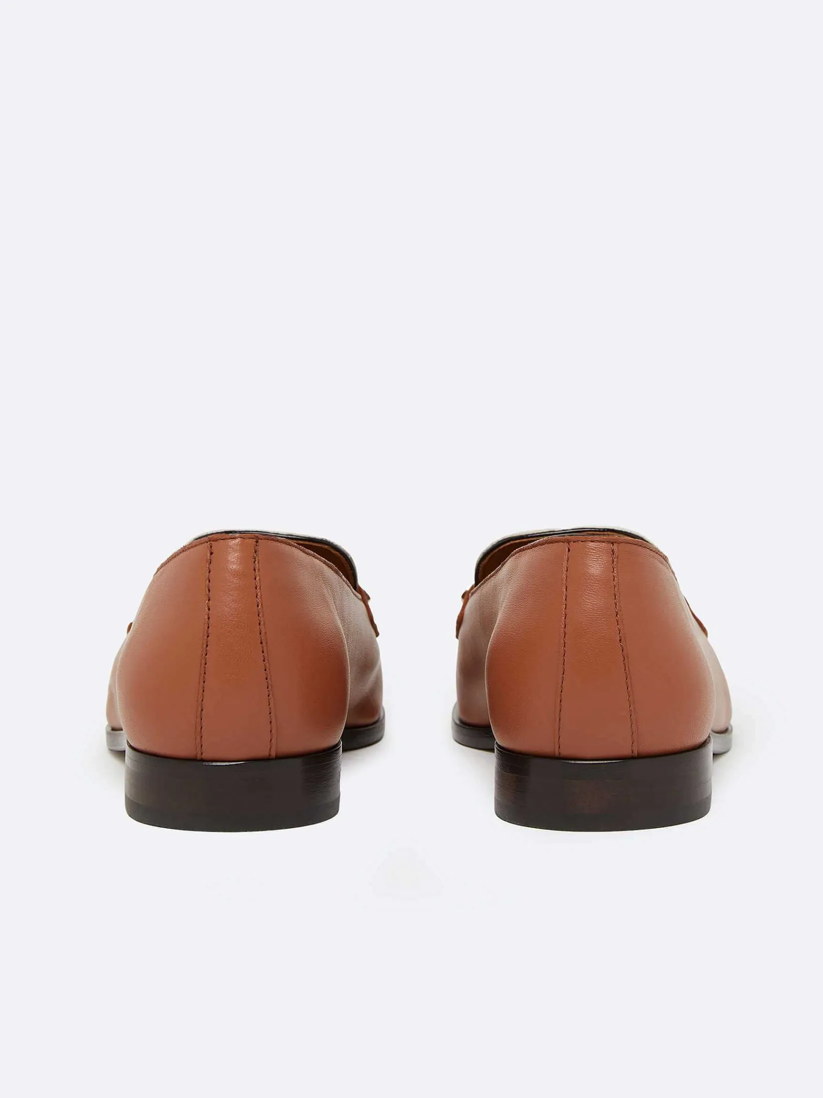 Cognac And Ivory Leather Loafers-Carel New