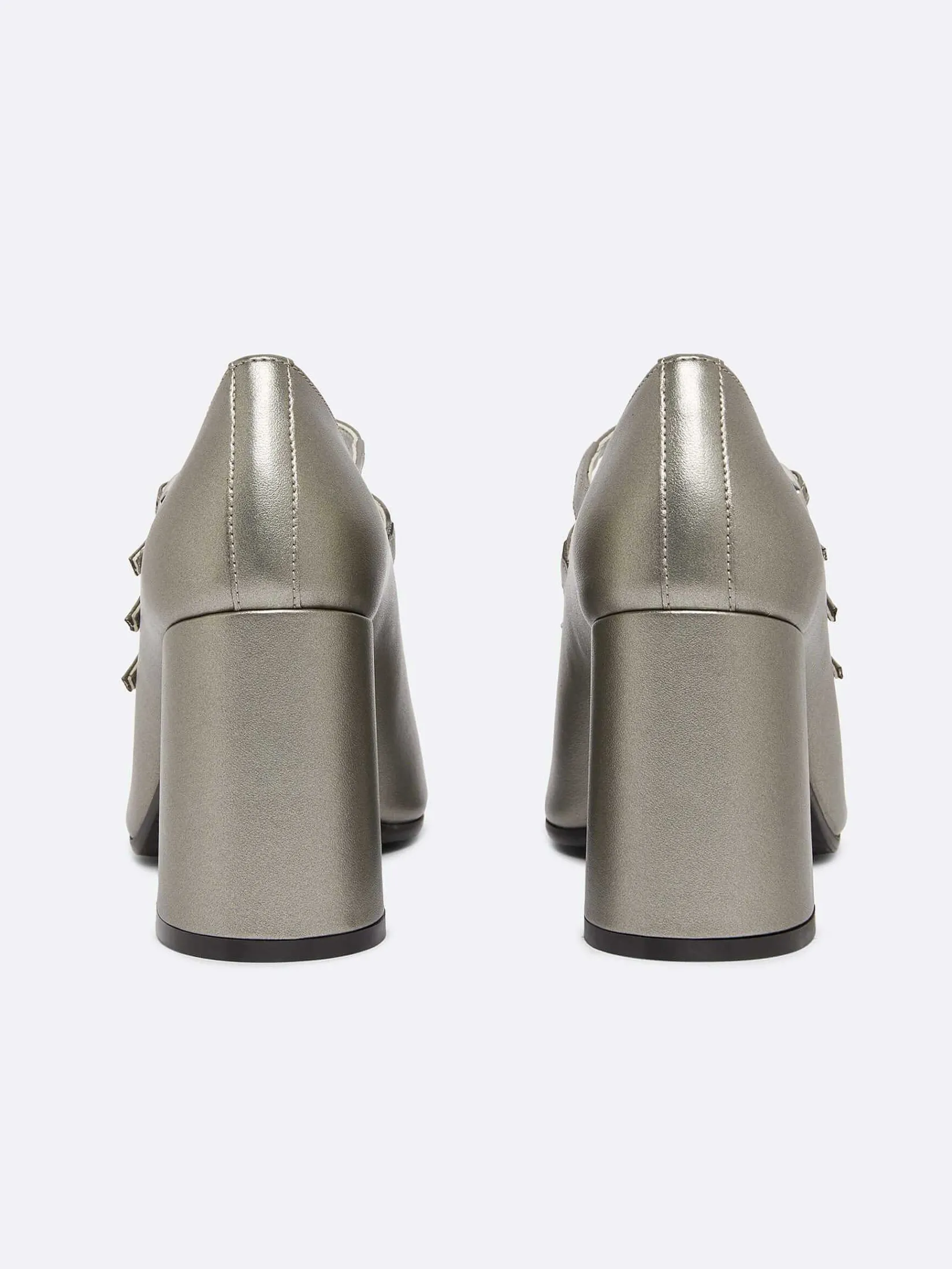 Dark Silver Appleskin Mary Janes Pumps-Carel Flash Sale