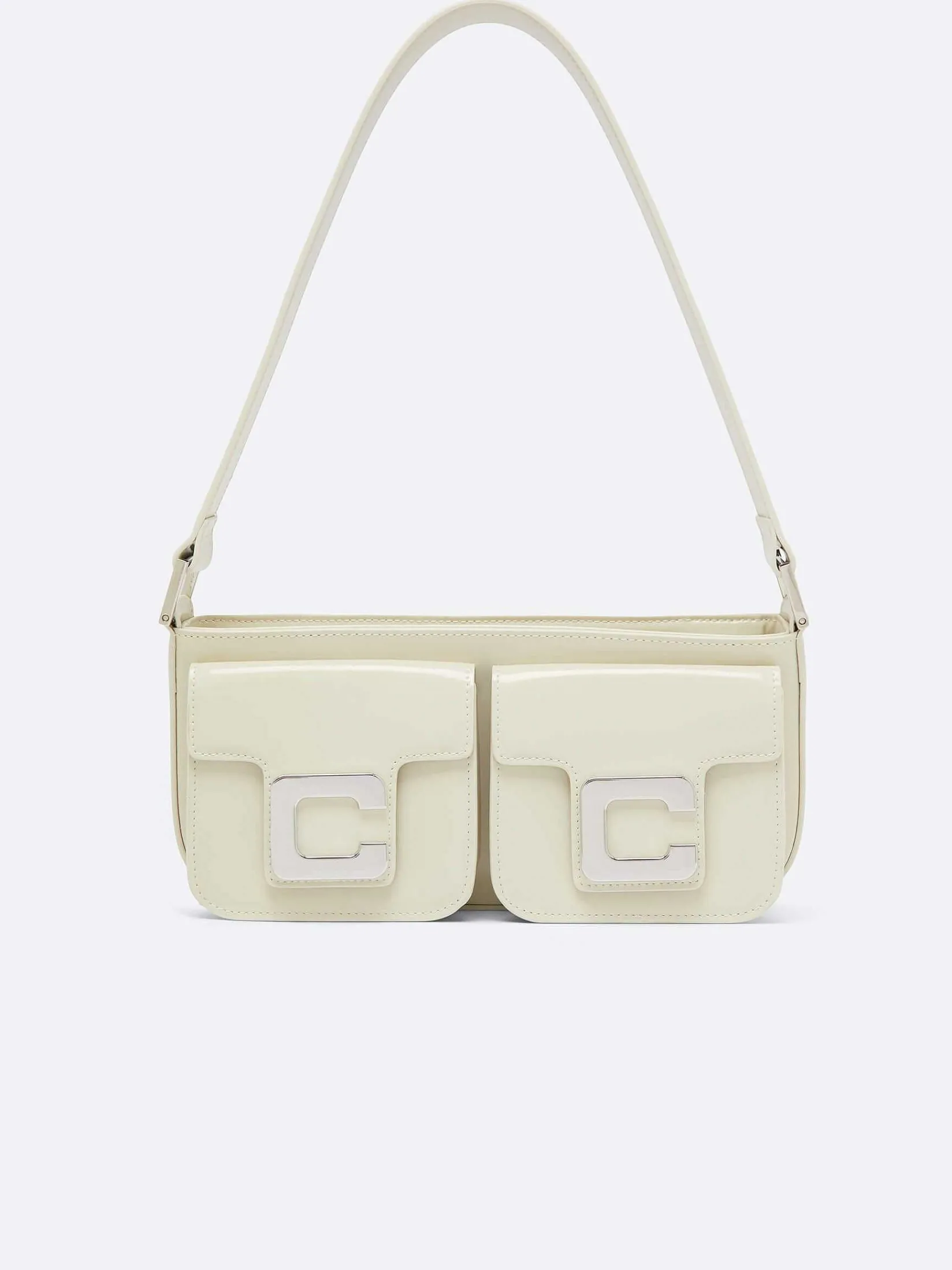 Ivory Glossy Leather Bag-Carel Flash Sale