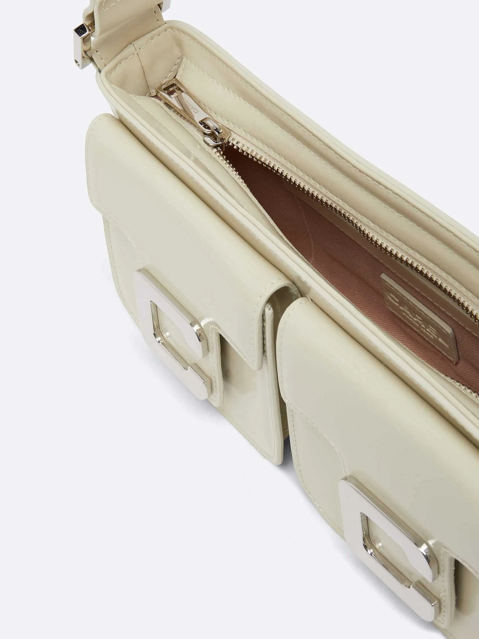 Ivory Glossy Leather Bag-Carel Flash Sale