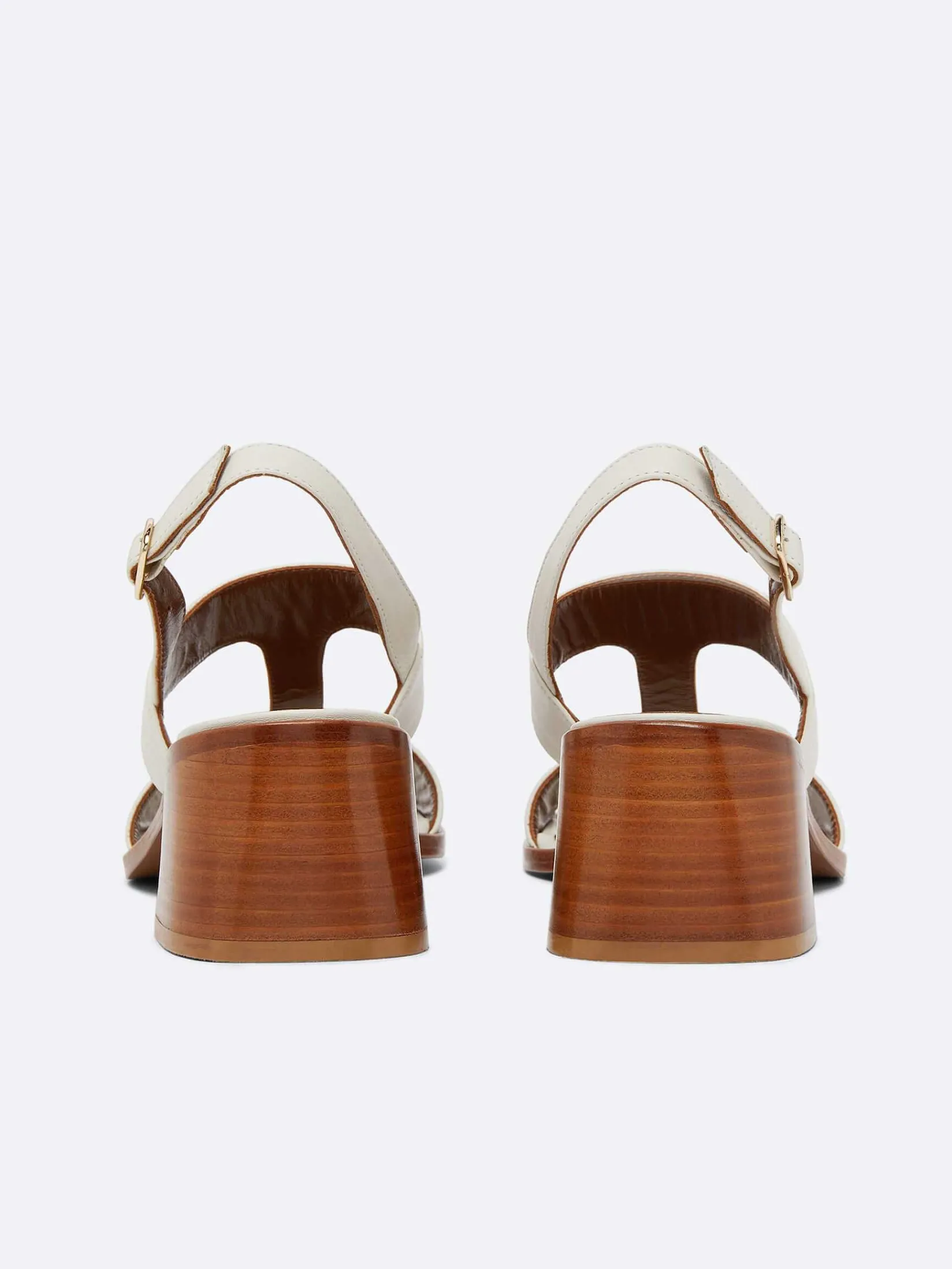 Ivory Leather Sandals-Carel Store