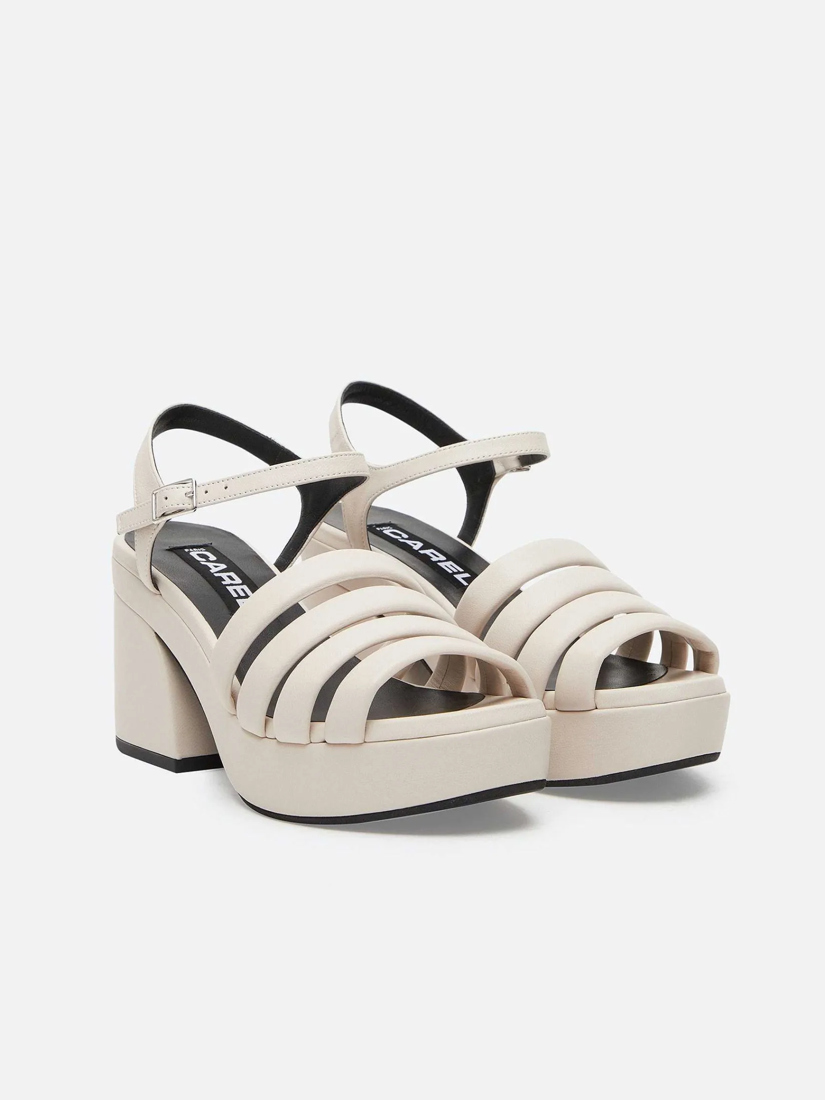 Ivory Leather Sandals-Carel Best