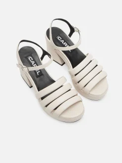 Ivory Leather Sandals-Carel Best