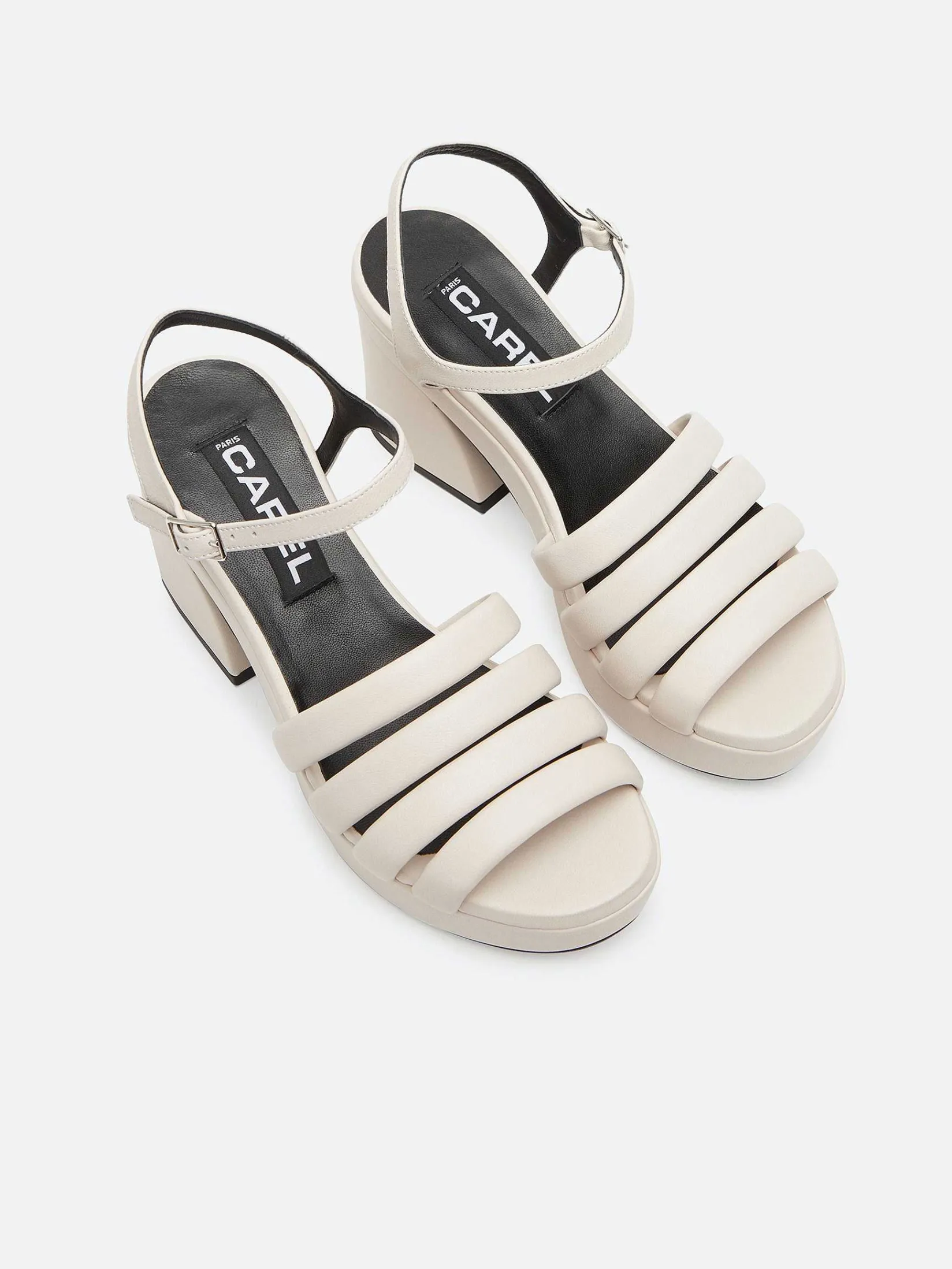 Ivory Leather Sandals-Carel Best