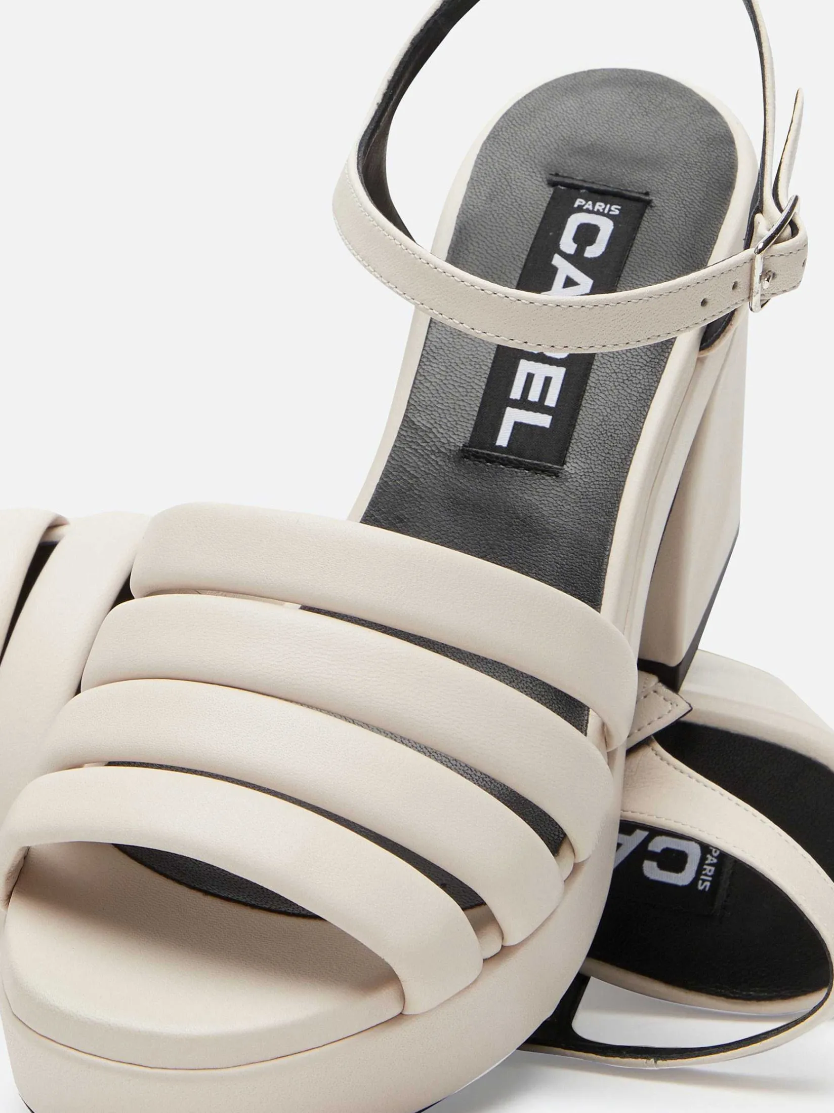 Ivory Leather Sandals-Carel Best