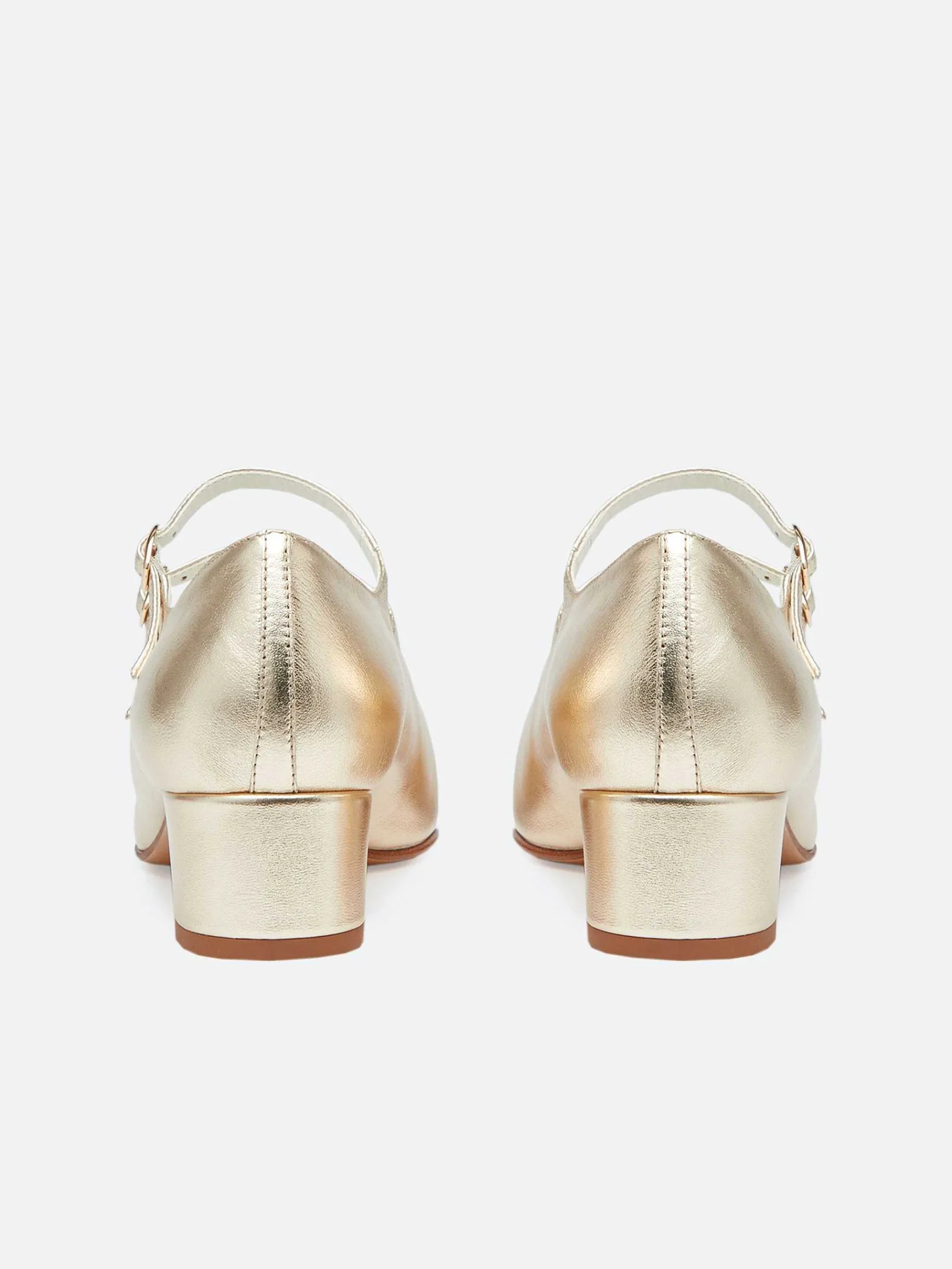 Laminated Platinum Leather Mary Janes Pumps-Carel Online