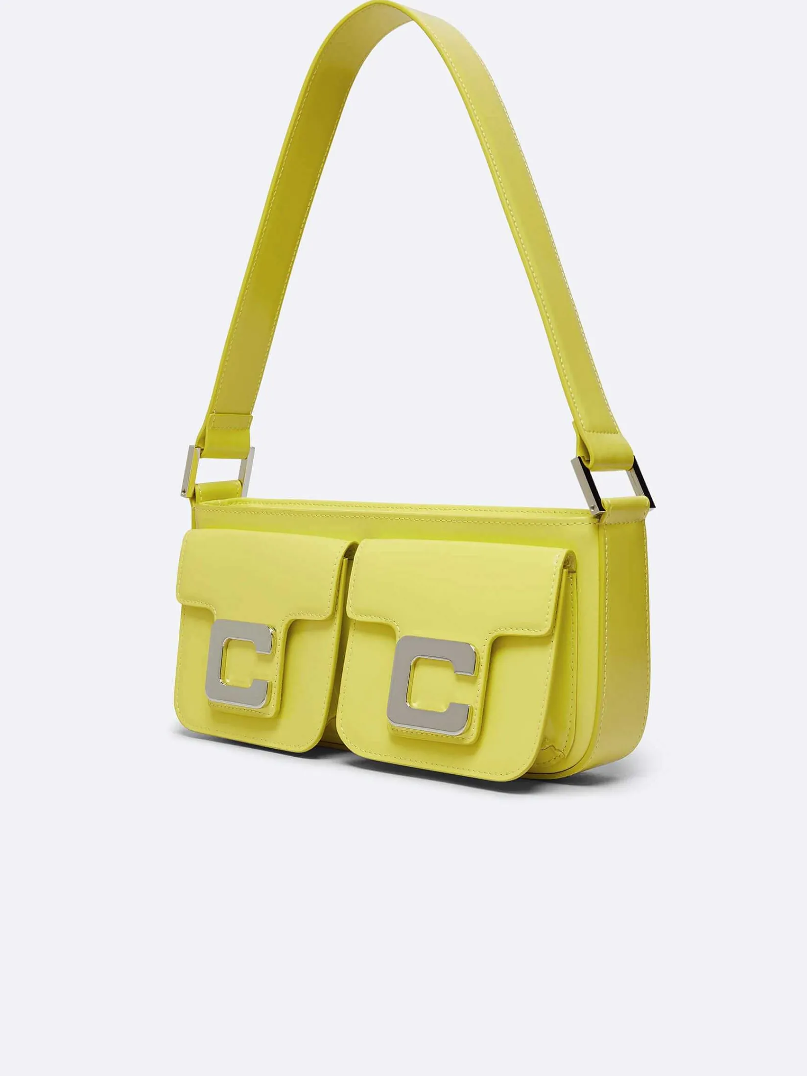 Lemon Green Glossy Leather Bag-Carel Online