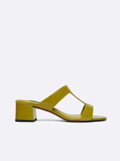 Lemon Green Patent Leather Mules-Carel New