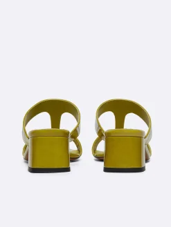Lemon Green Patent Leather Mules-Carel New