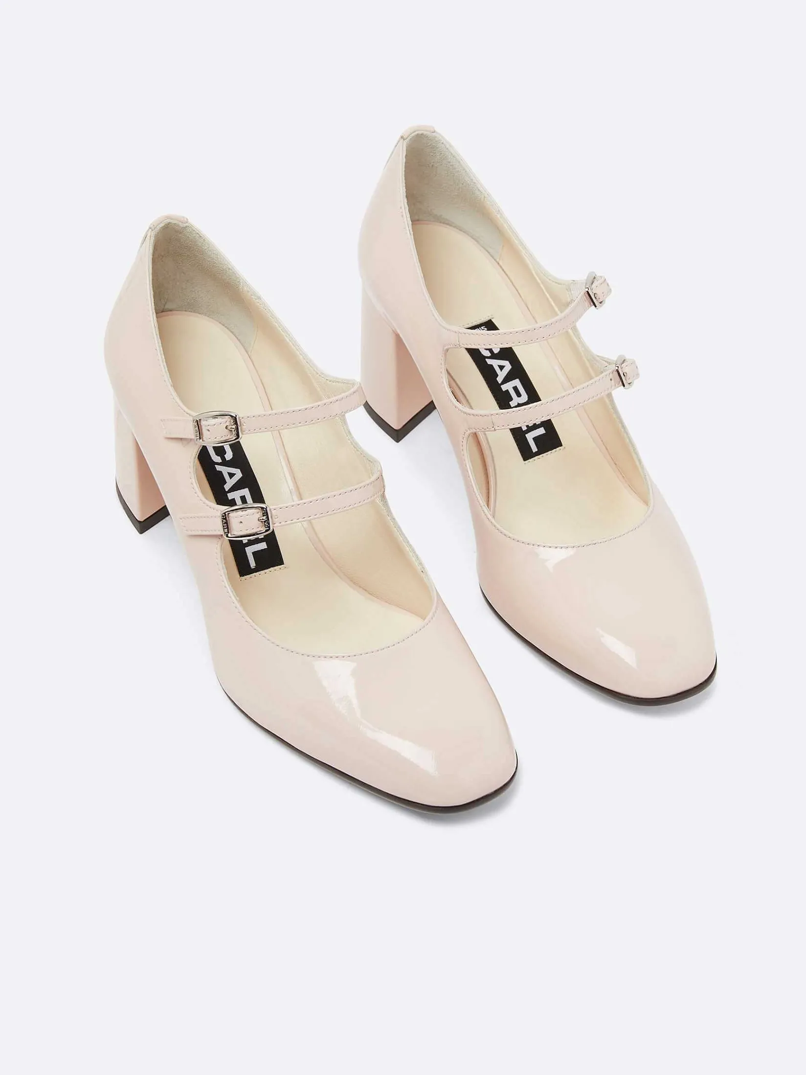 Light Pink Patent Leather Mary Janes Pumps-Carel Best