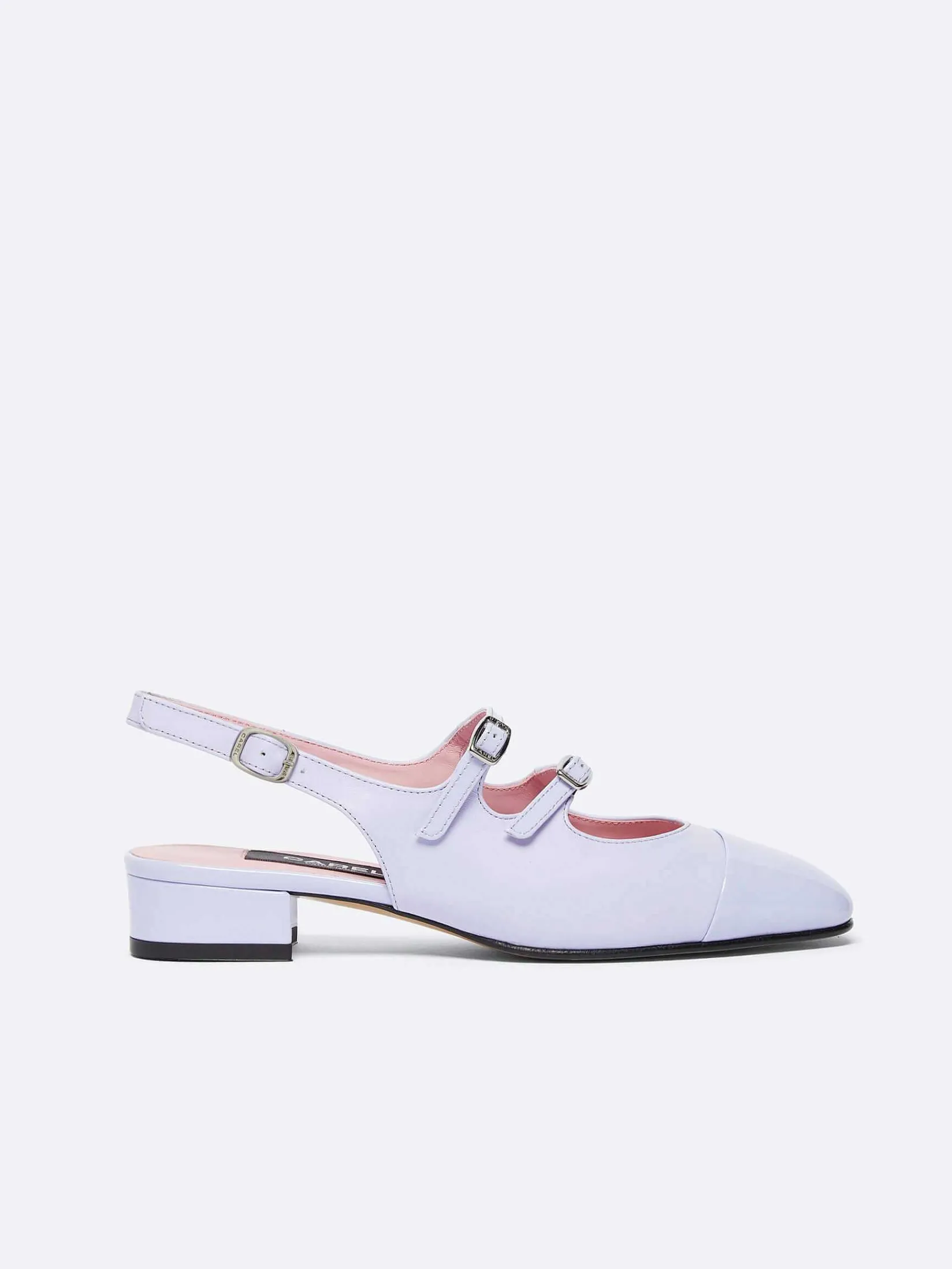 Lilac Leather And Lilac Patent Leather Slingback Mary Janes-Carel Online
