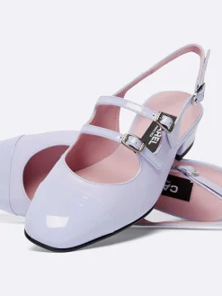 Lilac Leather And Lilac Patent Leather Slingback Mary Janes-Carel Online