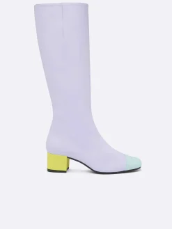 Lilac, Mint And Lime Green Leather Boots-Carel Cheap