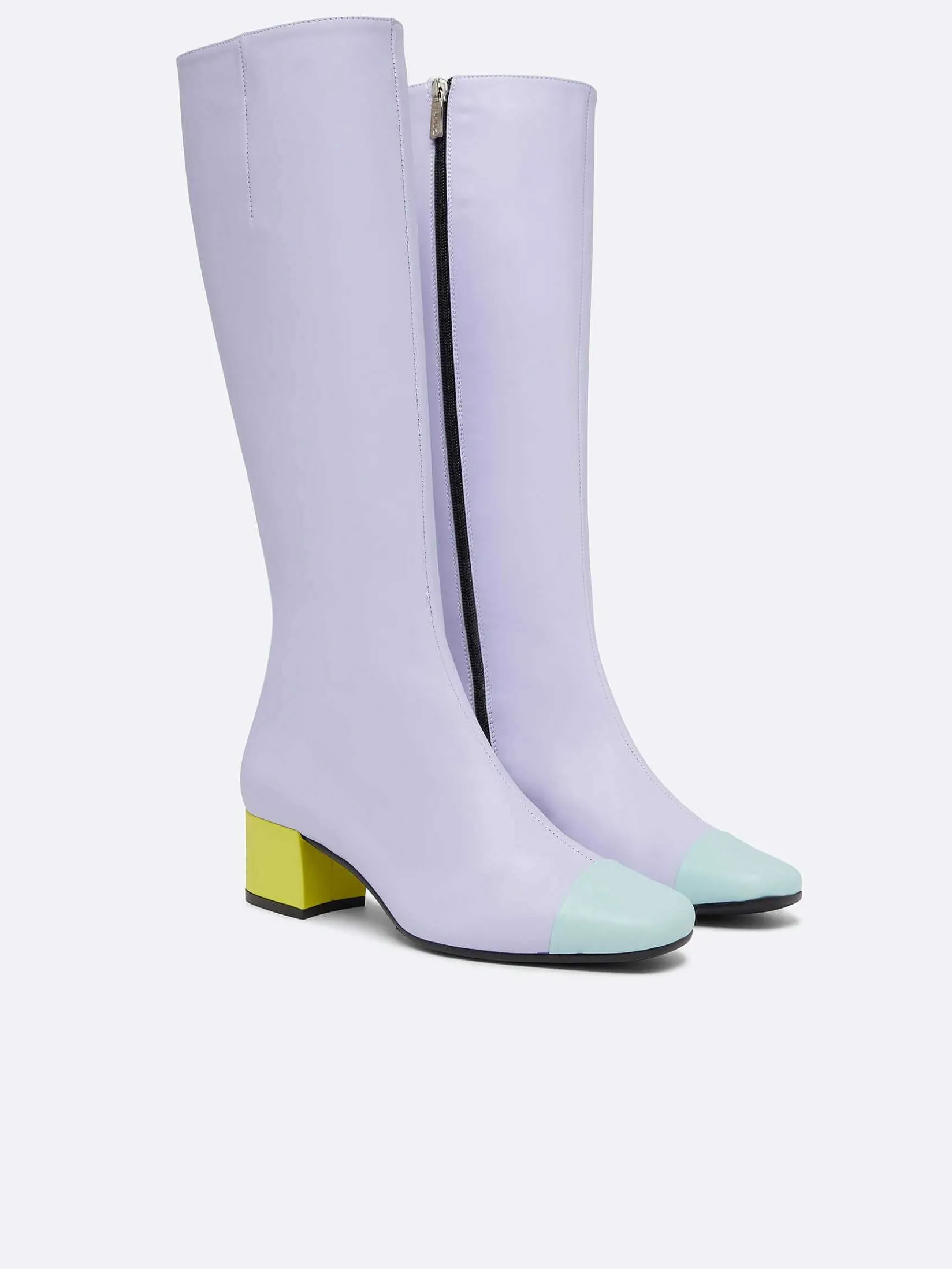 Lilac, Mint And Lime Green Leather Boots-Carel Cheap