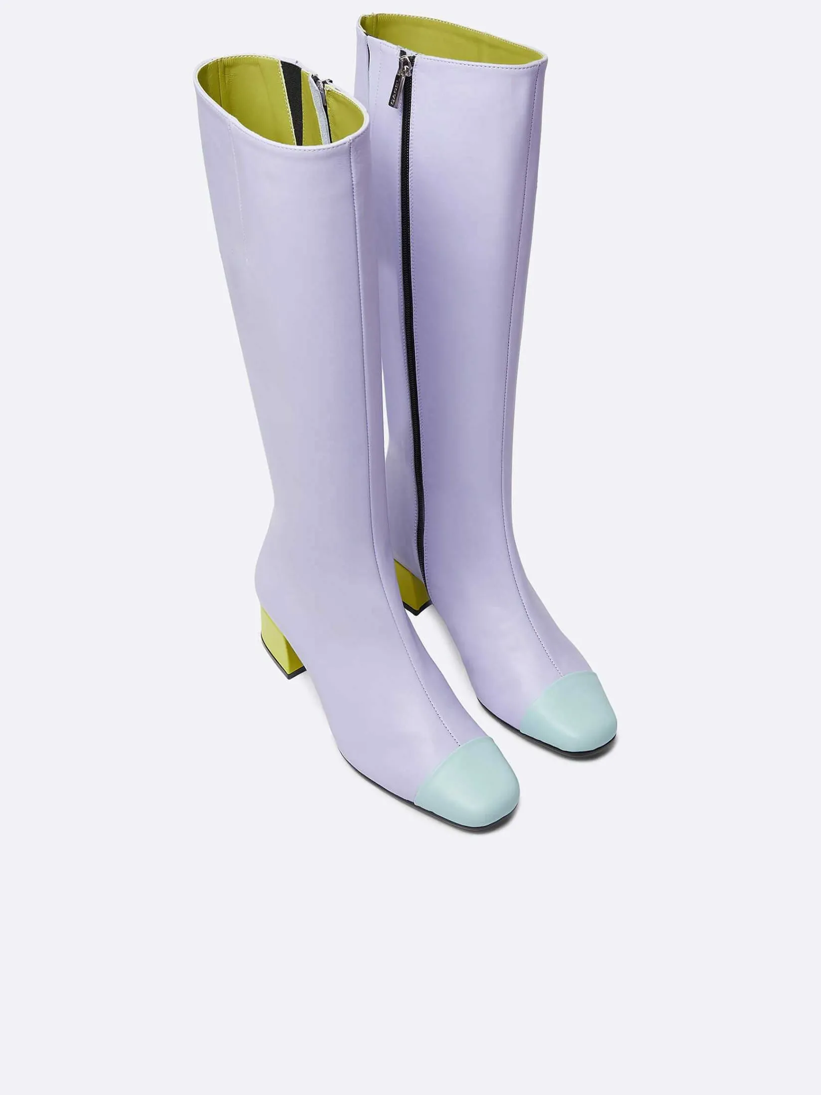 Lilac, Mint And Lime Green Leather Boots-Carel Cheap