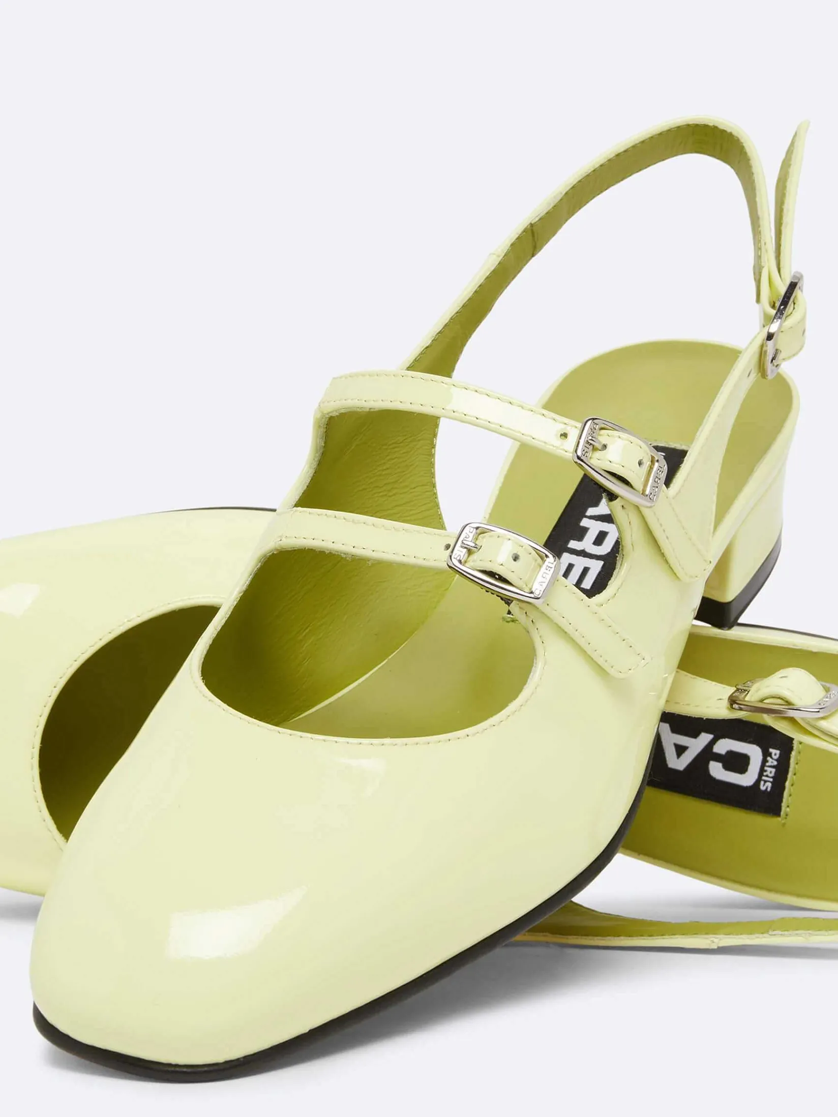Lime Patent Leather Slingback Mary Janes-Carel Hot