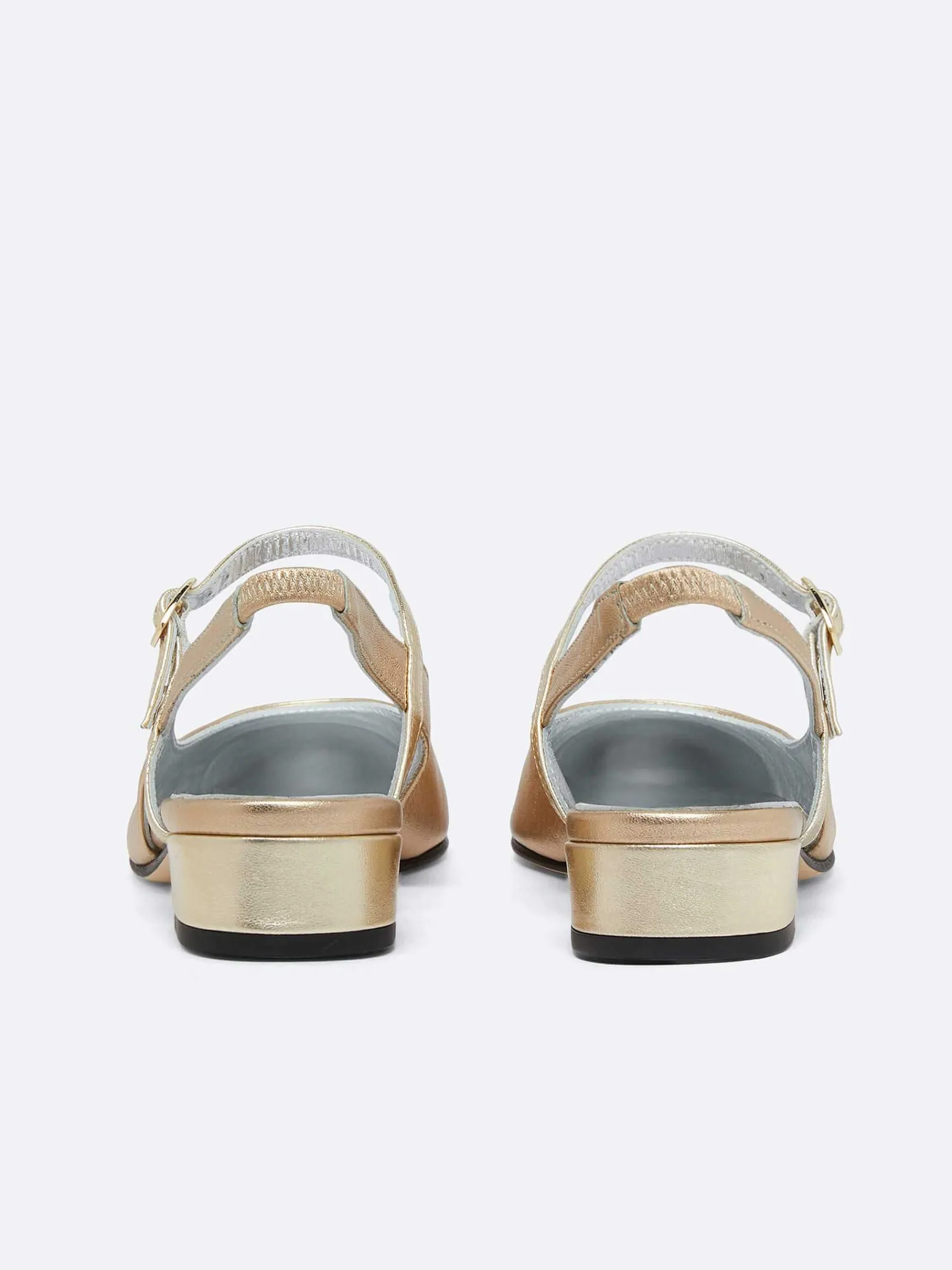Multi Platinum Leather Slingback-Carel Outlet