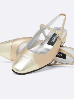 Multi Platinum Leather Slingback-Carel Outlet