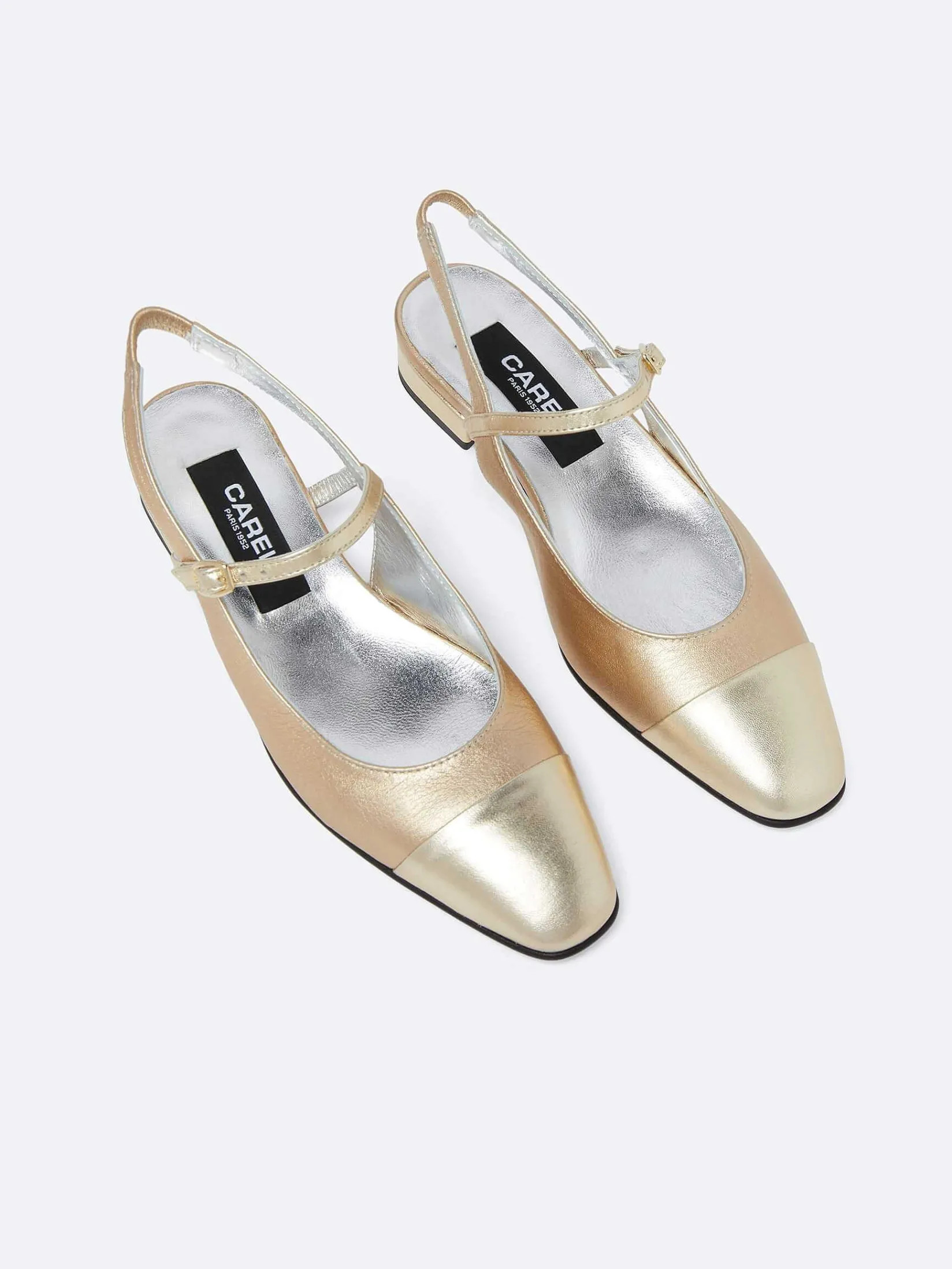Multi Platinum Leather Slingback-Carel Outlet