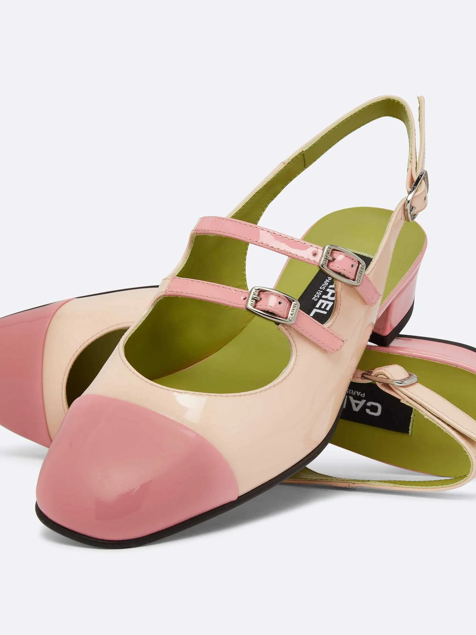Nude And Pink Patent Leather Slingback Mary Janes-Carel Online