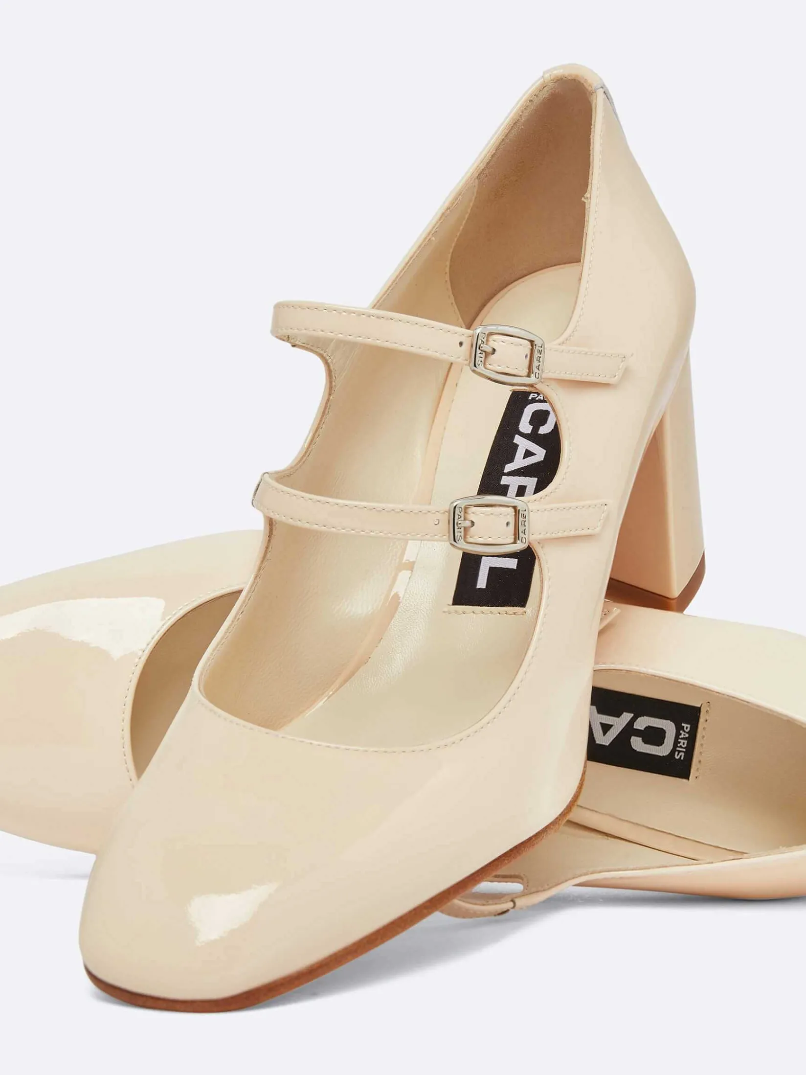 Nude Patent Leather Mary Janes Pumps-Carel Best Sale
