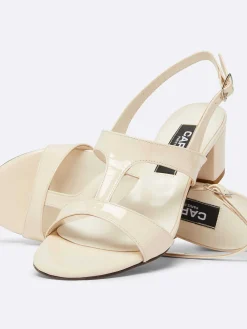 Nude Patent Leather Sandals-Carel Shop