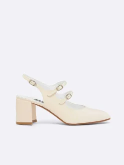 Nude Patent Leather Slingback Mary Janes-Carel Cheap