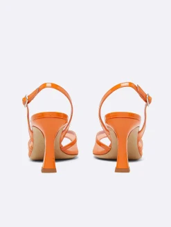 Orange Leather And Mesh Sandals-Carel Best