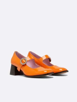 Orange Patent Leather Mary Janes Pumps-Carel Store