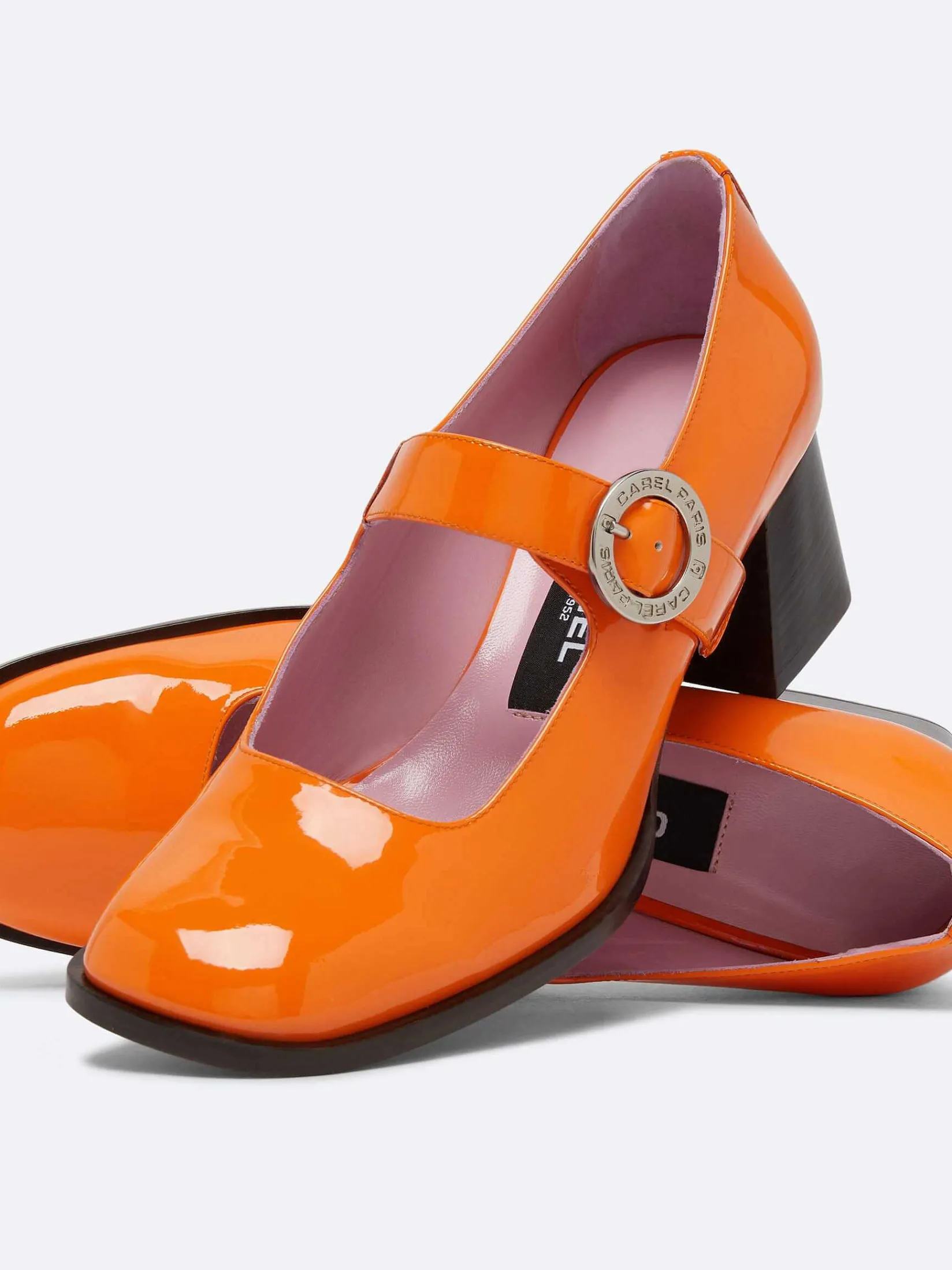 Orange Patent Leather Mary Janes Pumps-Carel Store