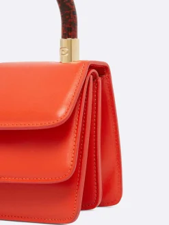 Orange Upcycled Leather Handbag-Carel Online
