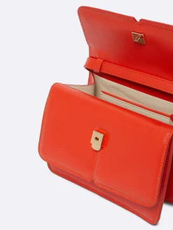 Orange Upcycled Leather Handbag-Carel Online