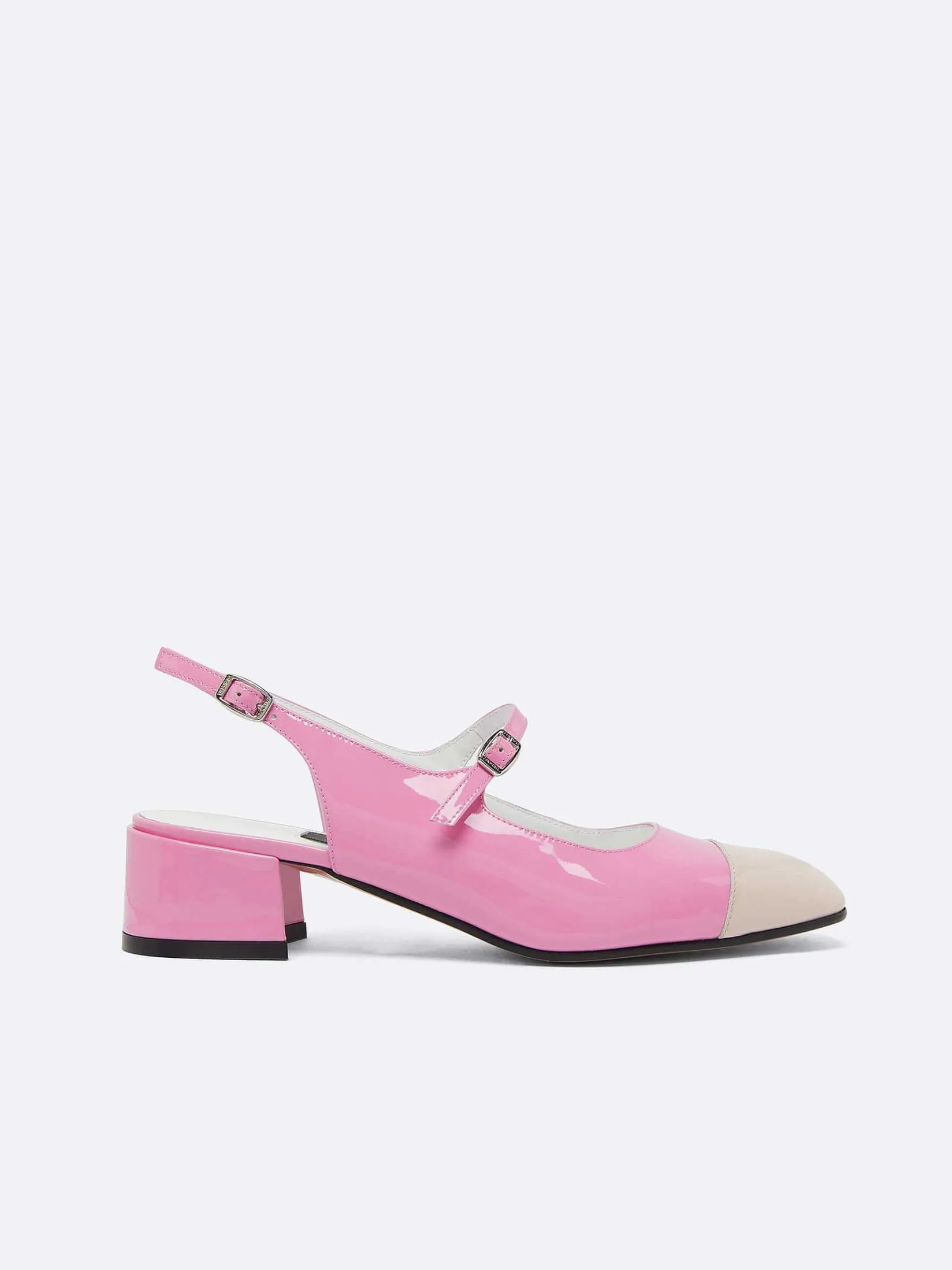 Pink And Nude Patent Upcycled Leather Slingback Mary Janes-Carel New