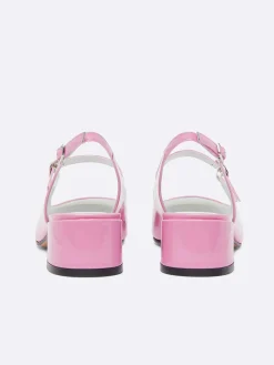 Pink And Nude Patent Upcycled Leather Slingback Mary Janes-Carel New