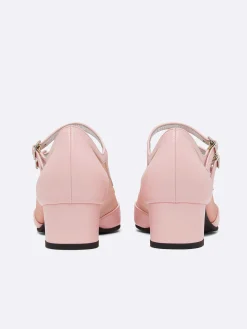 Pink Appleskin And Mesh Mary Janes Pumps-Carel Flash Sale