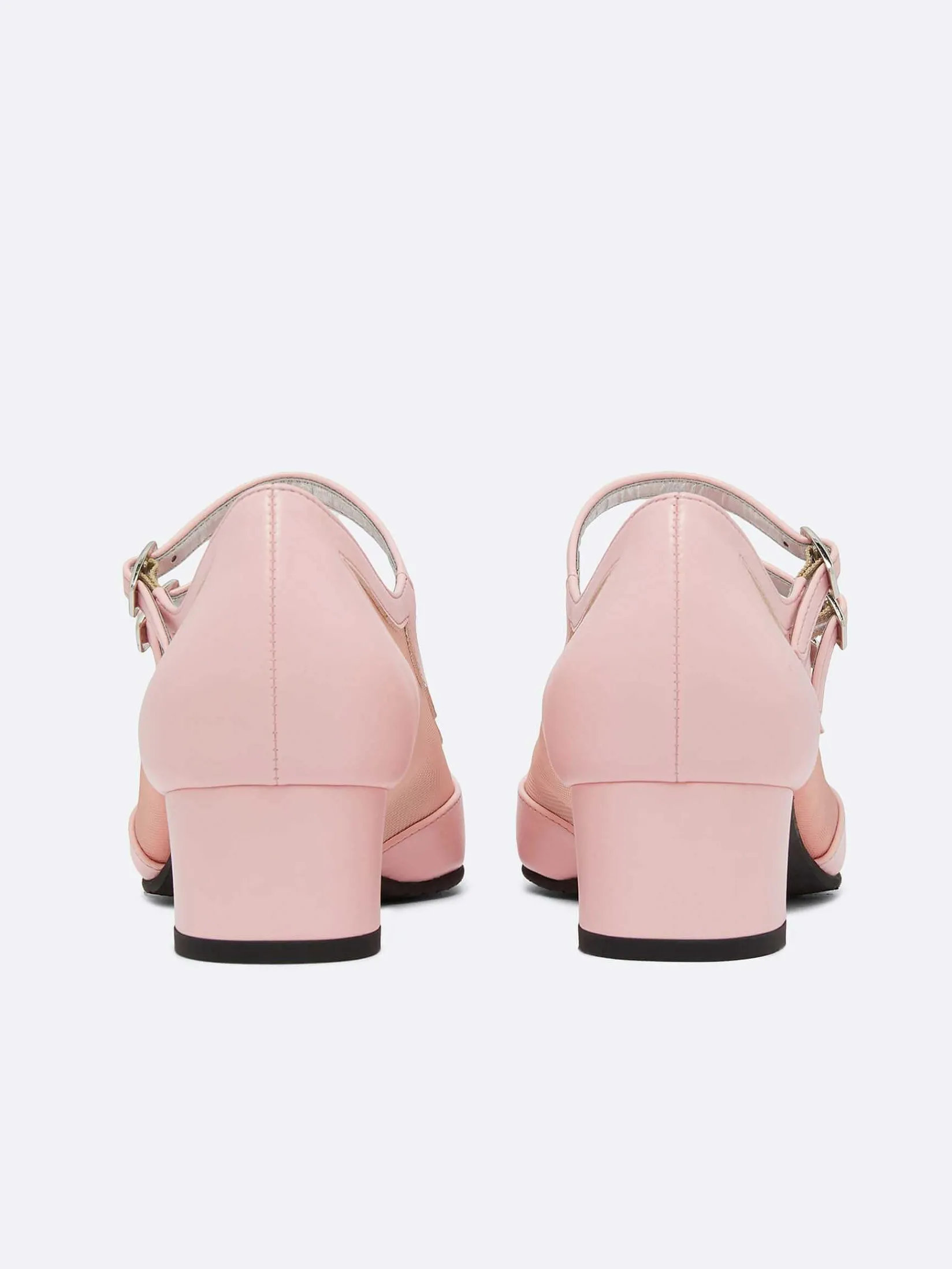 Pink Appleskin And Mesh Mary Janes Pumps-Carel Flash Sale
