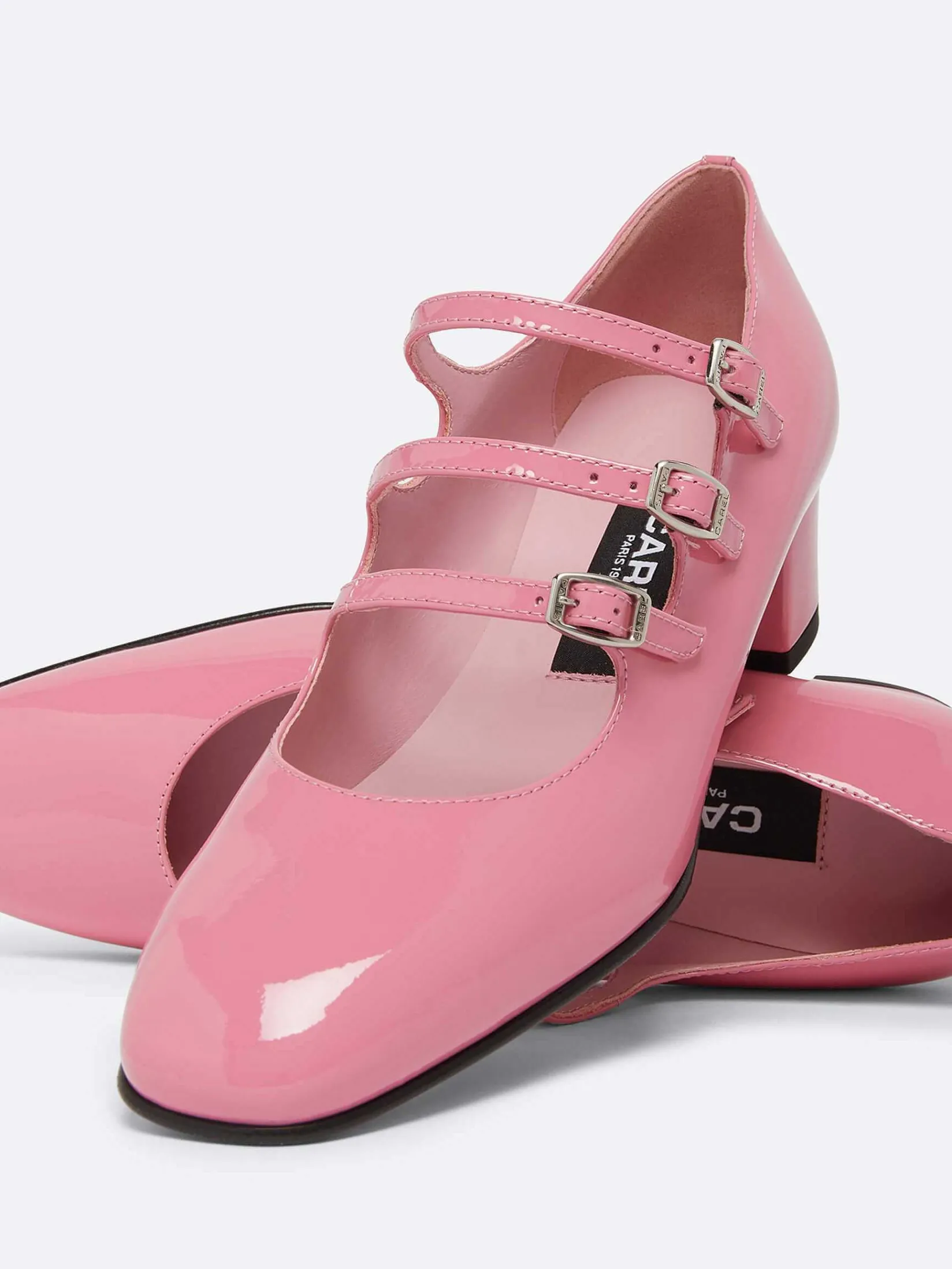 Pink Upcycled Patent Leather Mary Janes Pumps-Carel Clearance