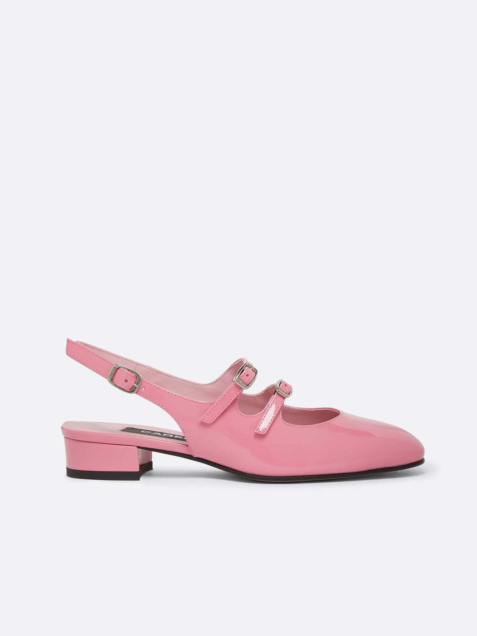 Pink Upcycled Patent Leather Slingback Mary Janes-Carel Best Sale