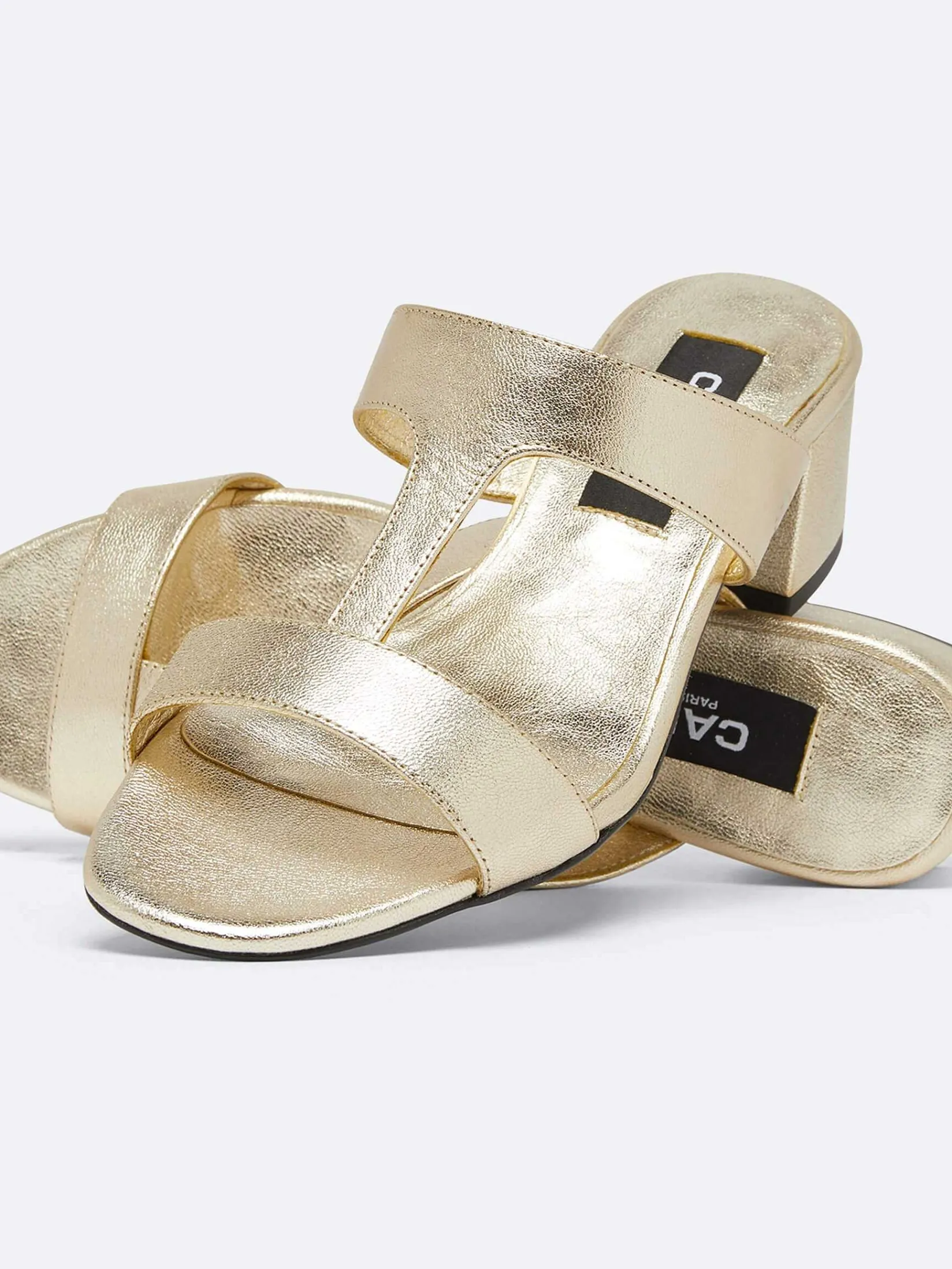 Platinum Nappa Leather Mules-Carel Hot