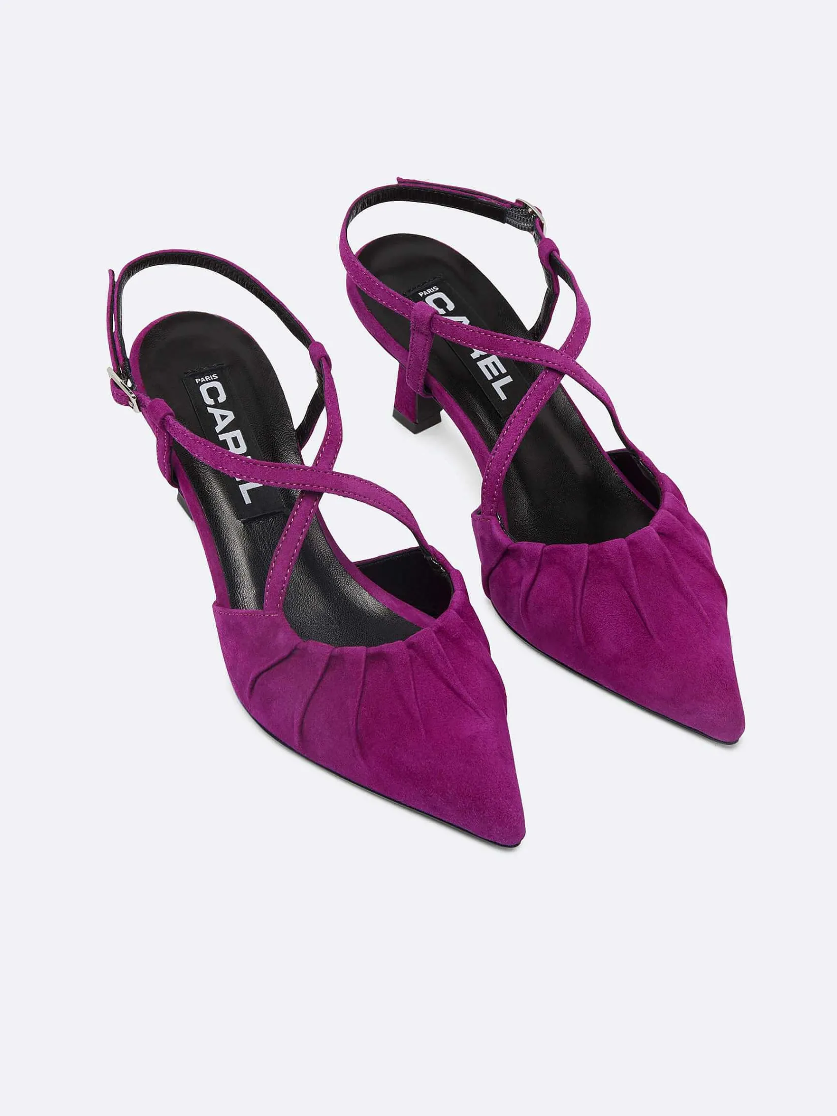 Purple Upcycled Suede Leather Slingback Pumps-Carel Best Sale