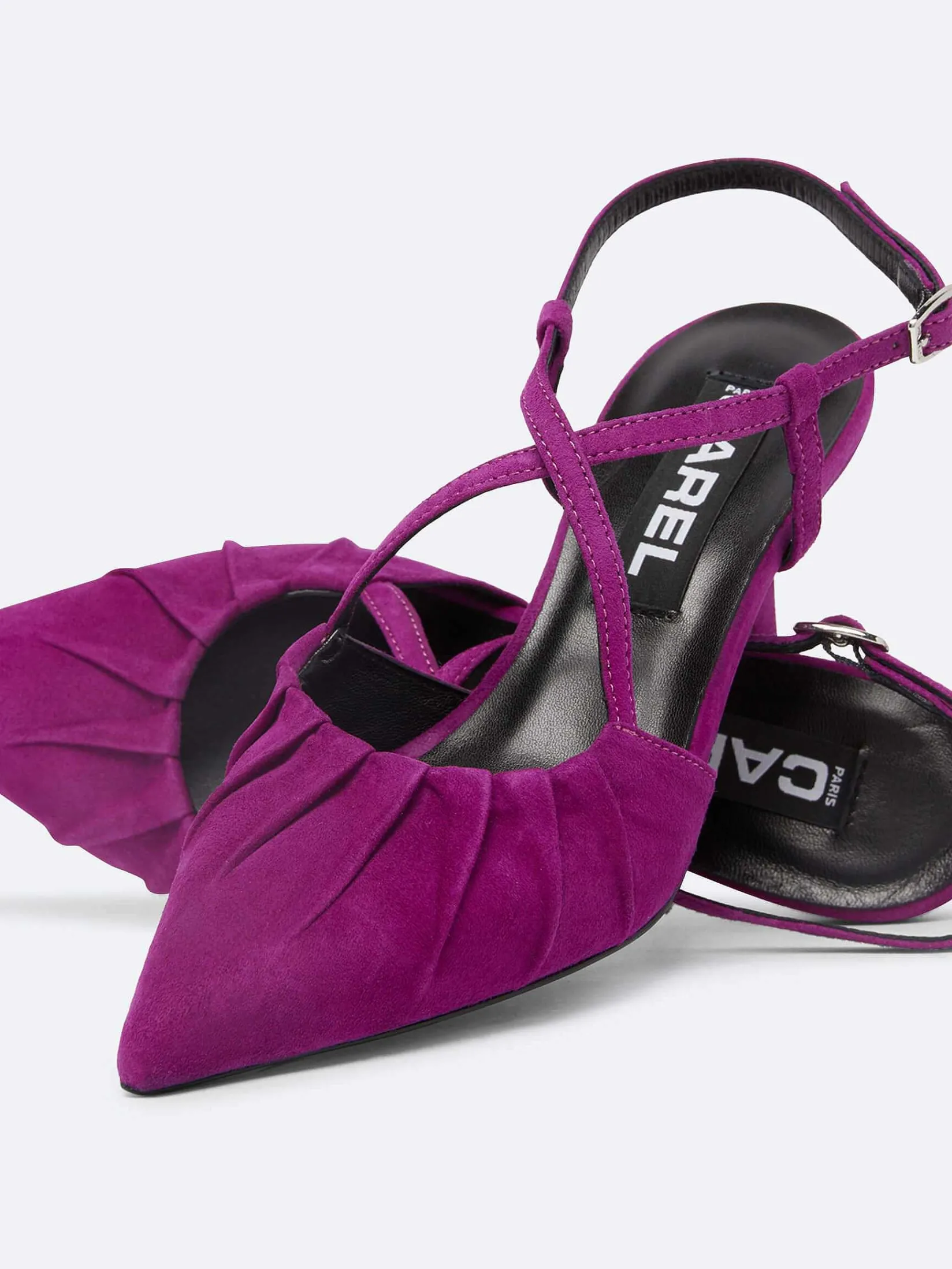 Purple Upcycled Suede Leather Slingback Pumps-Carel Best Sale