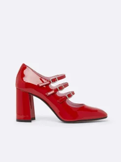 Red Patent Leather Mary Janes Pumps-Carel Discount