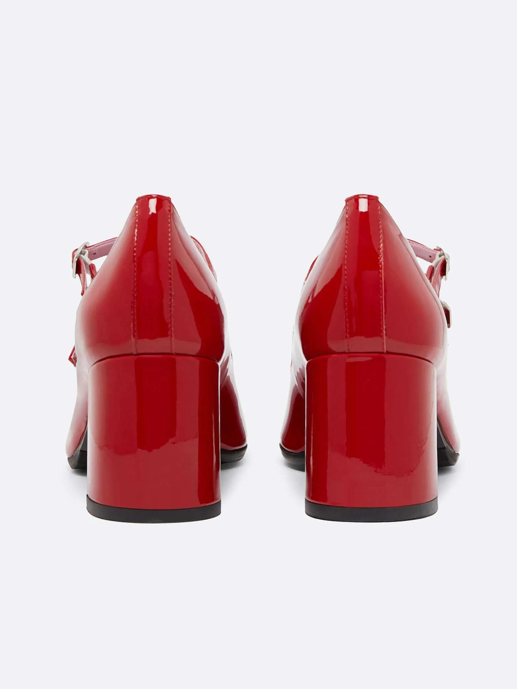 Red Patent Leather Mary Janes Pumps-Carel Flash Sale