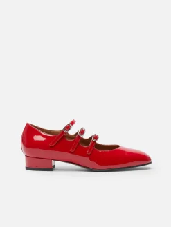 Red Patent Leather Mary Janes Ballet Flats-Carel Best Sale