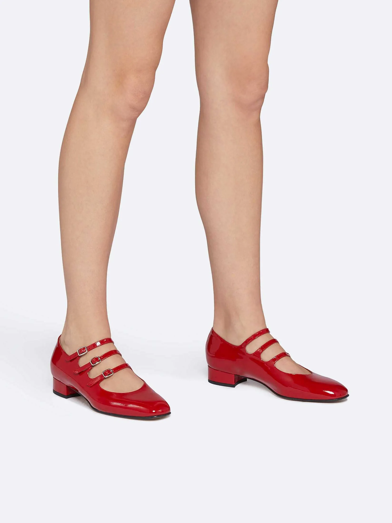 Red Patent Leather Mary Janes Ballet Flats-Carel Best Sale